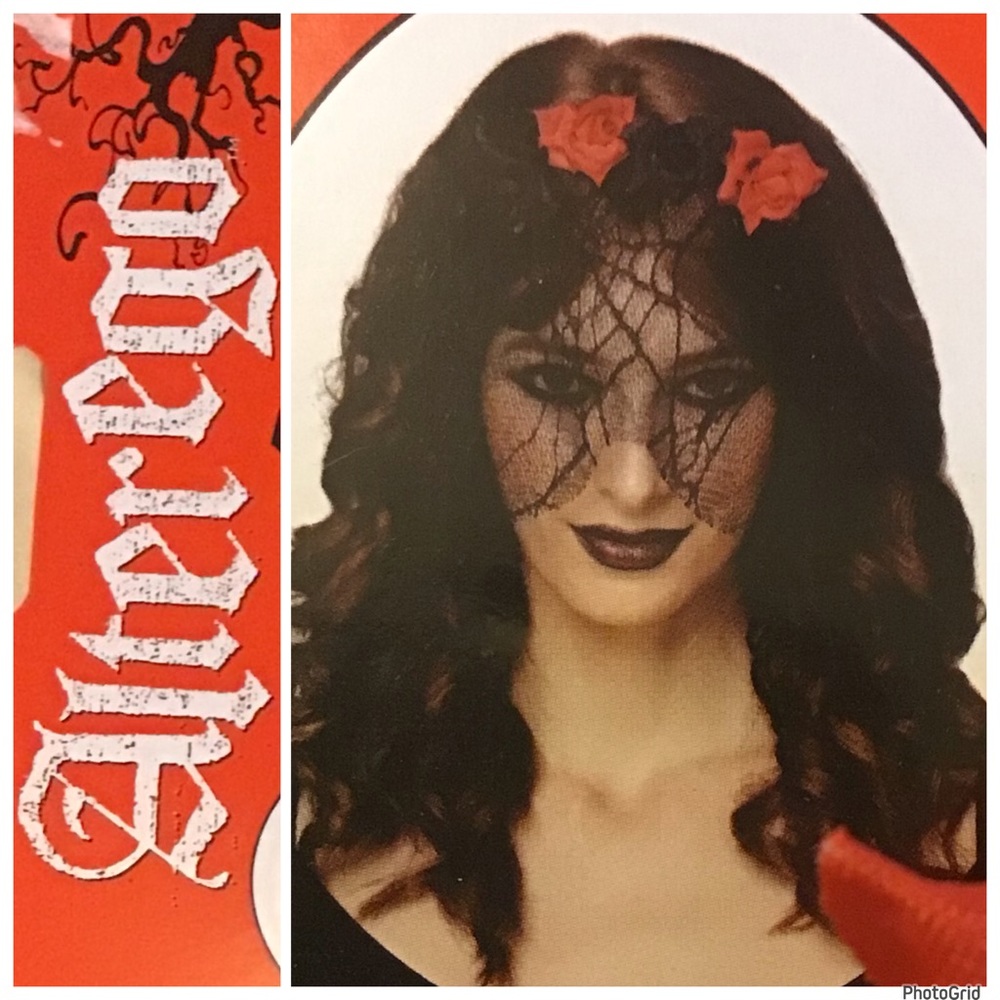 🌟🌟🌟Alterego flower lace veil headband Halloween costume accessory NEW